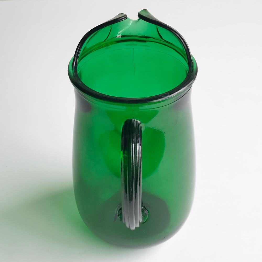 Vintage MCM Anchor Hocking Emerald Green Glass Water Pitcher 5 Cup Juice Drink - Picture 4 of 15